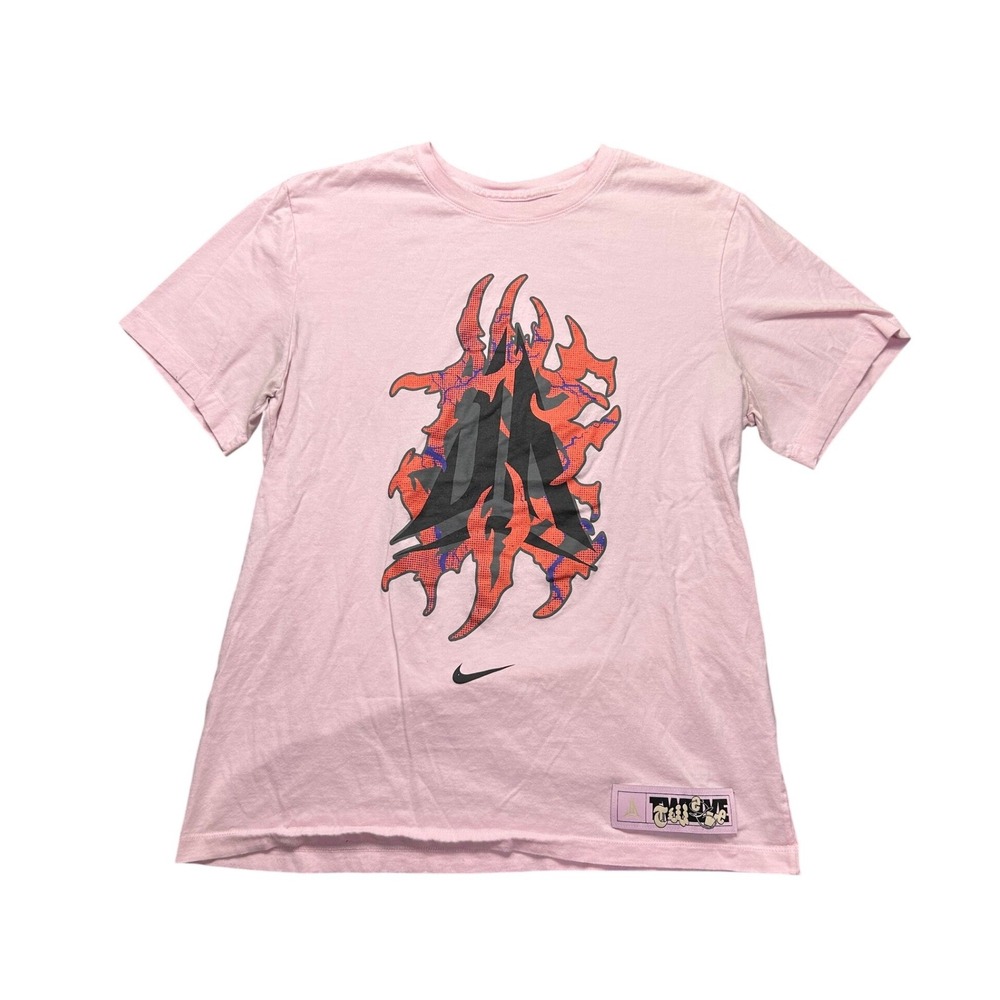 Nike Mens Ja Morant Twelve Graphic T-Shirt‎ Pink Short Sleeve Crew Neck Large